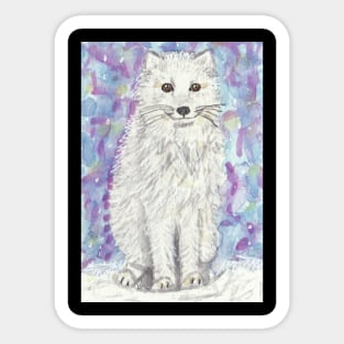 Artic fox wildlife art Sticker